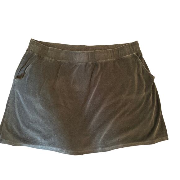 D&Co Black Terrycloth Skort with Pockets Size 2X Plus - Picture 1 of 3